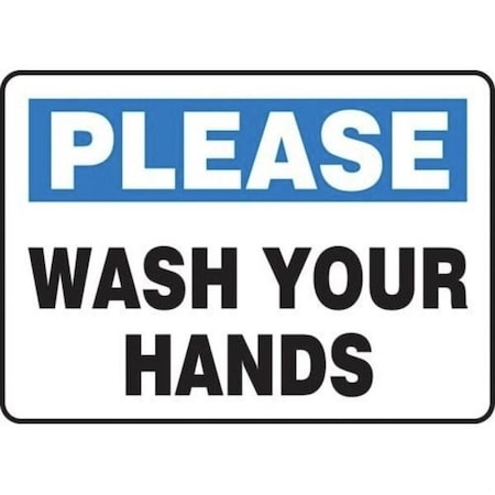 Accuform Safety Sign PLEASE WASH YOUR HANDS MRST904XL MRST904XL